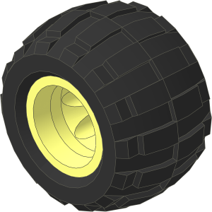 Wheel Rim 23 x 22 Off Road with Split Axlehole with Tyre 26/ 36 x 22 Off Road