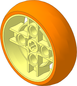 Wheel 14 x 35 with 4 Spokes with Integral Medium Azure Tyre