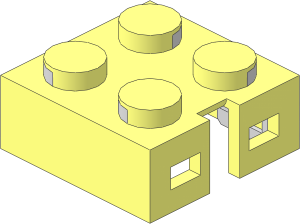 ~Electric Brick  2 x  2 x  0.667 Top Type 2 with Metal Parts