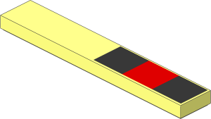 Tile  1 x  6 with  0.9 x  2.9 Red and Black Stripe Sticker