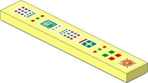 Tile  1 x  6 with Control Panel with Red and Green Lamps Sticker