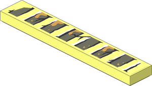 Tile  1 x  6 with Bricks and Cracks Type 1 Sticker