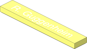 Tile  1 x  6 with "R. Guggenheim" Pattern
