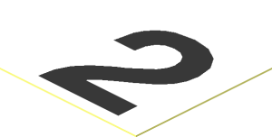 Sticker  1.1 x  1.1 with Black "2" on White Background