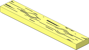 Tile  1 x  6 with Wood Grain Pattern