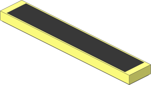 Tile  1 x  6 with Black Rectangle Pattern