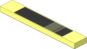Tile  1 x  6 with Black and Dark Grey Stripes Pattern