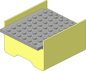 Boat Section Middle  6 x  8 x  3.333 with Light Grey Deck