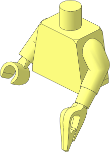 Minifig Torso with Arms, Right Hand and Left Harpoon Hand
