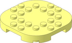 Plate  6 x  6 x  0.667 with Rounded Corners with Studs on Edges without 4 Centre Studs