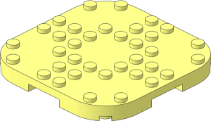 Plate  8 x  8 x  0.667 with Rounded Corners with 5 Vacant Stud Areas