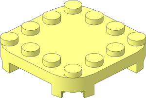 Plate  4 x  4 x  0.667 with Rounded Corners with Studs on Edges