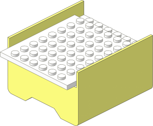 Boat Section Middle  6 x  8 x  3.333 with White Deck