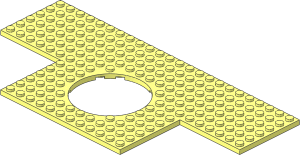 Plate 12 x 24 with  6 x  6 Square Cutouts and  6 x  6 Hole