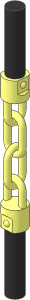 Minifig Weapon Nunchaku with Black Handles (Straight)