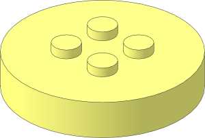 ~Electric Brick  4 x  4 x  0.667 Round - Top with  4 Studs