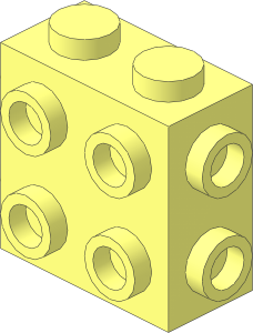 Brick  1 x  2 x  1.667 with 8 Studs on 3 Sides
