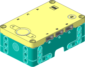 Electric Powered Up 6 Port Hub with Dark Turquoise Bottom without Rechargeable Battery