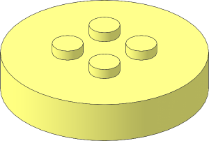 Brick  4 x  4 x  0.667 Round with RFID Tag and  4 Studs