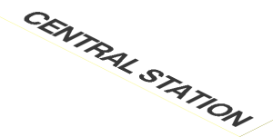 Sticker  1.1 x  7.9 with Black "CENTRAL STATION" on White Background