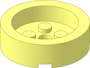 Brick  4 x  4 Round with  3 x  3 Recess with Hole and Snapstud