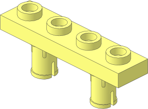 Plate  1 x  4 with  2 Pins
