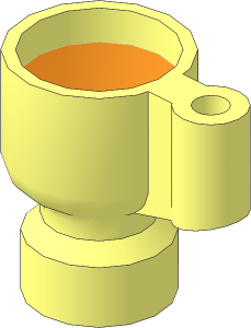 Minifig Cup Stein with Handle and Trans-Orange Drink Pattern