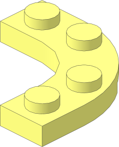 Plate  3 x  3 with  2 x  2 Corner Round and  2 x  2 with  1 x  1 Corner Round Cutout