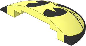 Brick 10 x  5 x  2.667 Semi Circle with Curved Top with Black Frame and Two Black Eyes with Eyelashes Pattern