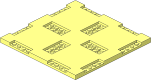 Plate 16 x 16 x  0.667 with Cutouts and Recessed Studs