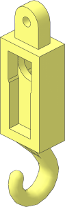 Crane Hook Metal  1 x  4 x  1