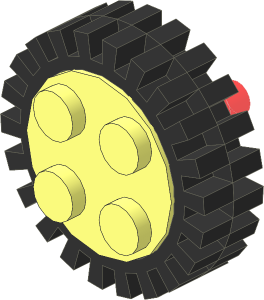 Wheel Rim  8 x 18 with 4 Studs, Cylindrical Axle with Tyre 7/ 56 x 17 Offset Tread