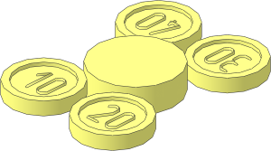 Minifig Coins on Sprue - Sans-serif Type