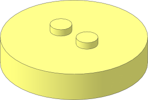 ~Brick  4 x  4 x  0.667 Round - Top with  2 Studs