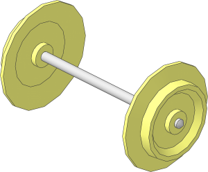 ~Axle Steel  5 x 112 LDU with Conical Ends with Two Train Wheels with Open Centres