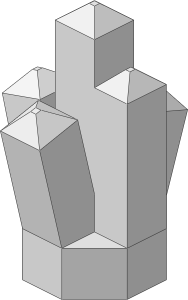 ~_Rock  1 x  1 Crystal  5 Point Chrome Silver (Obsolete)