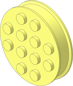 Wheel Rim  8 x 35 with 12 Studs with Axle (Complete)