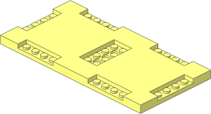 Plate  8 x 16 x  0.667 with Cutouts and Recessed Studs