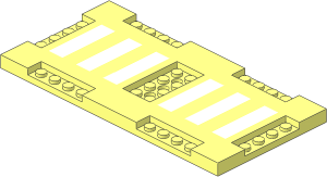 Plate  8 x 16 x  0.667 with Cutouts and Recessed Studs with Crosswalk Pattern