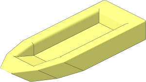 Boat Hull Unitary 22 x  8 x  2.333 Base