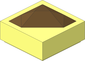 Tile  1 x  1 x  0.5 with Opal Trans Clear Raised Diamond Pattern