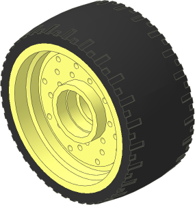Wheel 11 x 24 with Integral Rubber Black Tyre
