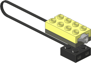 Electric Brick  2 x  4 Sensor Touch with Short Cable, Black Contact Brick