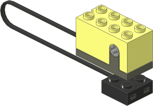 Electric Brick  2 x  4 x  1.667 Sensor Rotation with Short Cable, Black Contact Brick