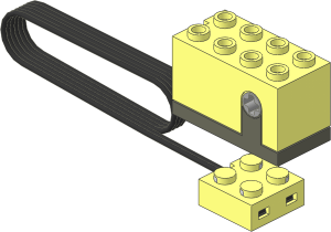 Electric Brick  2 x  4 x  1.667 Sensor Rotation with Long Cable and Contact Brick