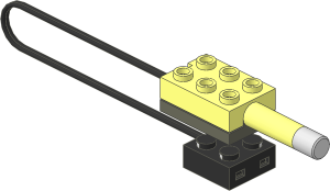 Electric Brick  2 x  3 Sensor Temperature with Short Cable, Black Contact Brick