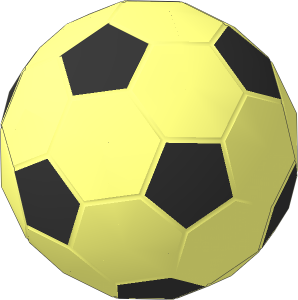 Minifig Soccer Ball with Black Pentagons Pattern
