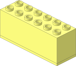 Brick  2 x  6 x  2 Weight with Plate Bottom