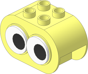 Duplo Brick  2 x  4 x  2 with Rounded Ends with Movable Eyes with Black Pupil Pattern