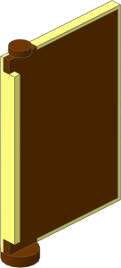 Door  1 x  4 x  5 Right with Reddish Brown Glass